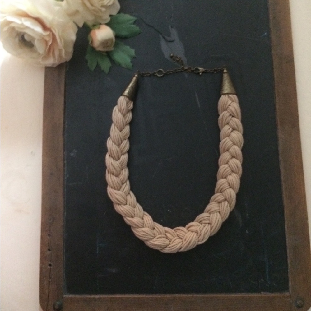Braided natural statement necklace